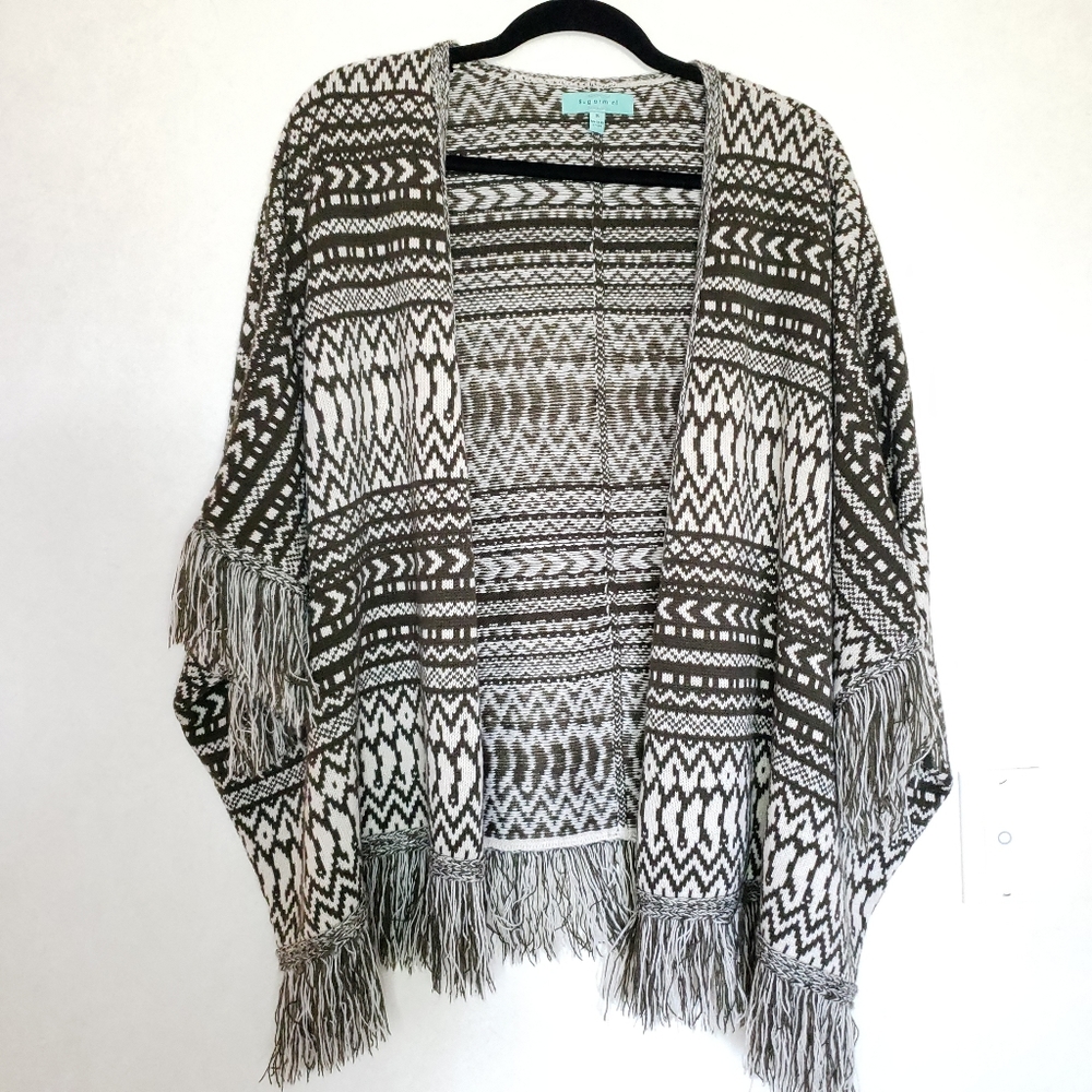 Sugarmint Boho Oversize Fringe Sweater Cardigan